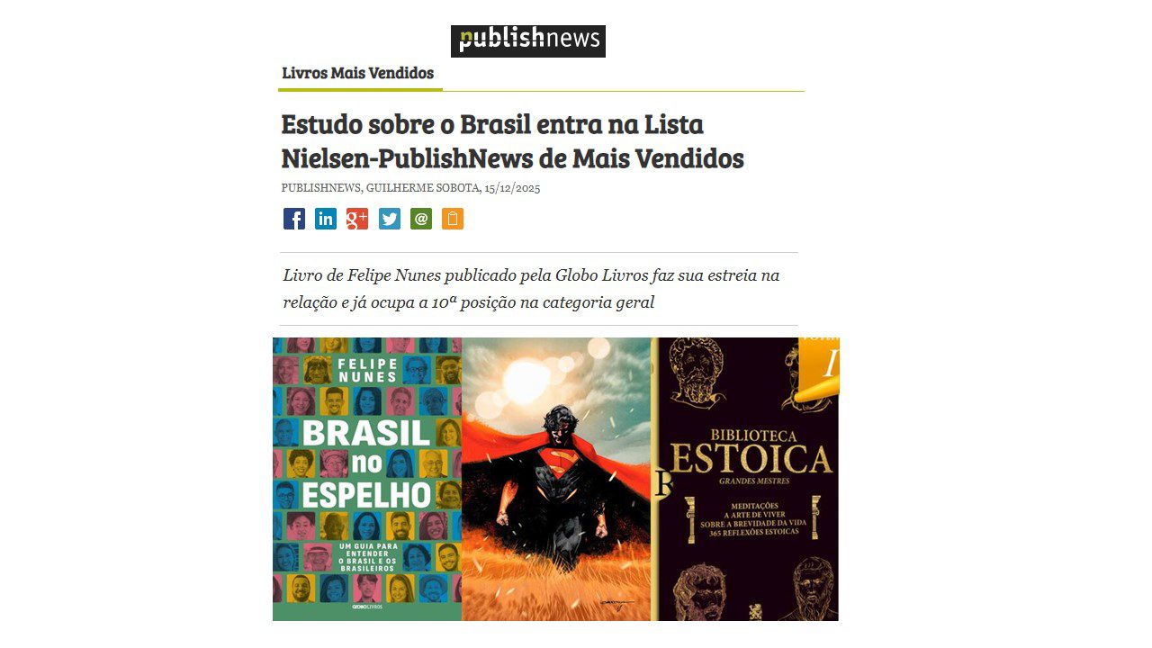No momento, você está visualizando Estudo sobre o Brasil entra na Lista Nielsen-PublishNews de Mais Vendidos
