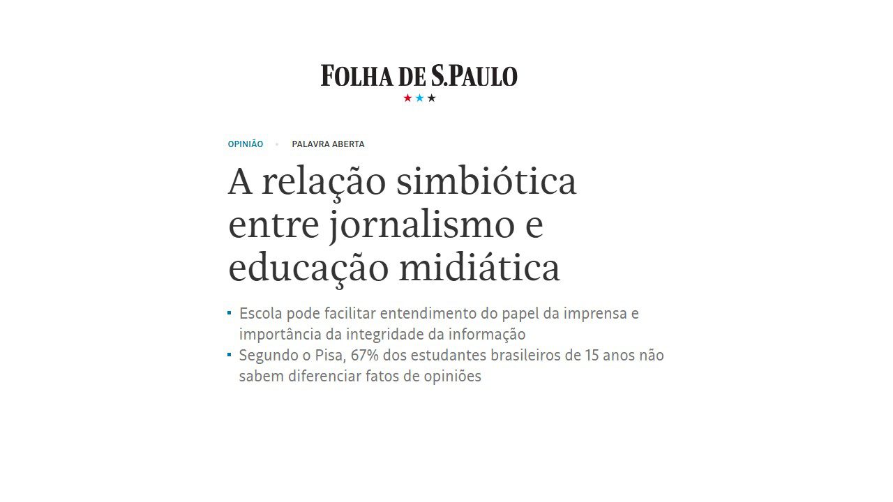 No momento, você está visualizando A relação simbiótica entre jornalismo e educação midiática