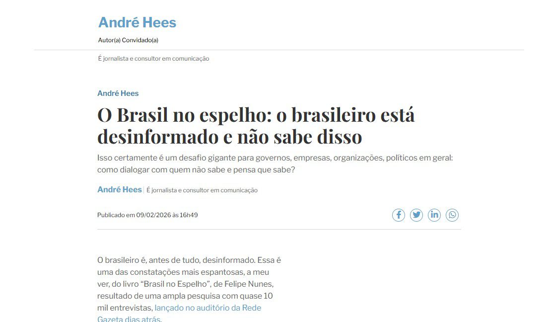 No momento, você está visualizando O Brasil no espelho: o brasileiro está desinformado e não sabe disso